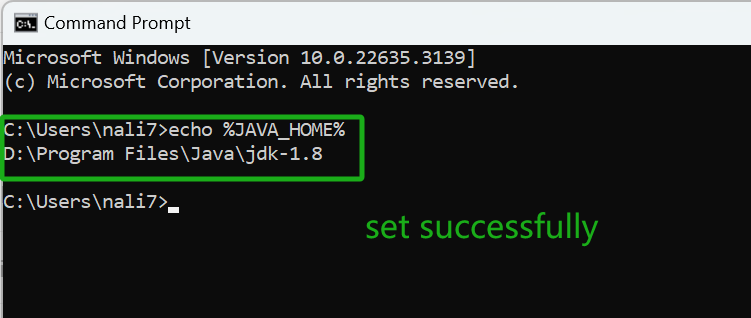 set java home succeed