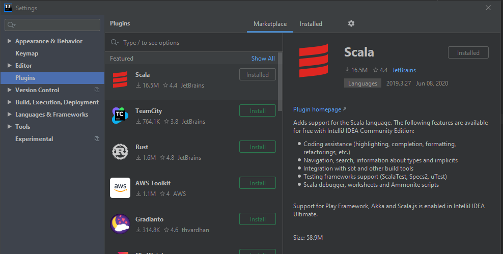 scala plugin